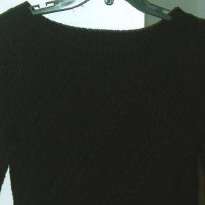 Black Short Sleeve long Sweater